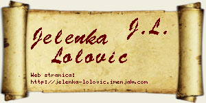 Jelenka Lolović vizit kartica